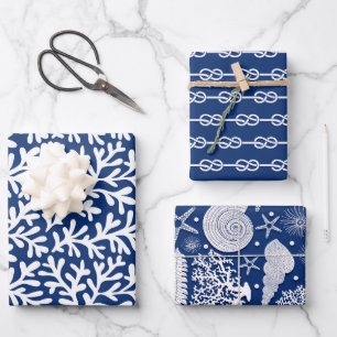 Nautical Pattern Wrapping Paper Sheet