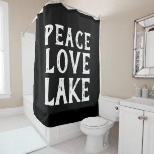 nautical PEACE - LOVE - LAKE   Shower Curtain