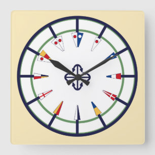 Nautical Pennant Flag Numeral Wall Clock