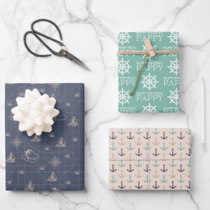 Nautical Personalised Birthday Wrapping Sheets