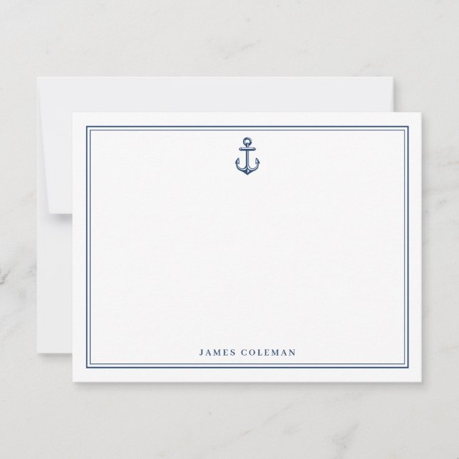 Nautical Personalised Stationery Anchor Card (Front)