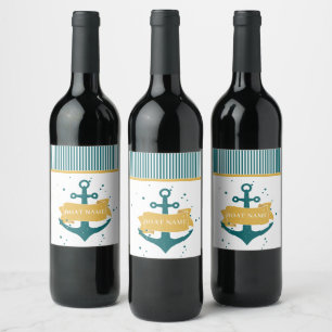 Nautical Personalized Boat Name Wine Label