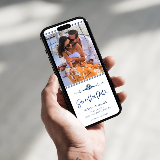 Nautical Photo Beach Wedding Save The Date (Nautical Photo Beach Wedding Save The Date)