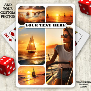 Nautical Photo Collage Sailor Playing Cards