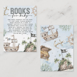 Nautical Pirate Baby Shower Book Request Enclosure Card