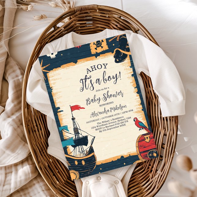 Nautical Pirate Baby Shower Invitation (Creator Uploaded)