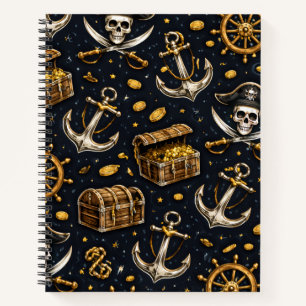 Nautical Pirate Pattern Notebook