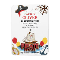 Nautical Pirate Sea Ship Birthday Invitation Card