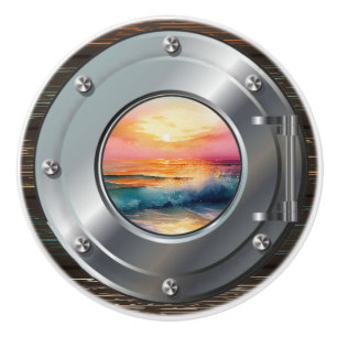 Nautical Porthole Ceramic Knobs