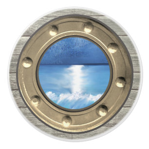 Nautical Porthole Ceramic Pull