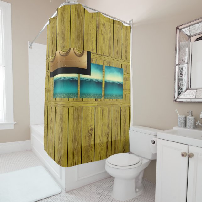 Nautical Porthole Shower Curtain (In Situ)
