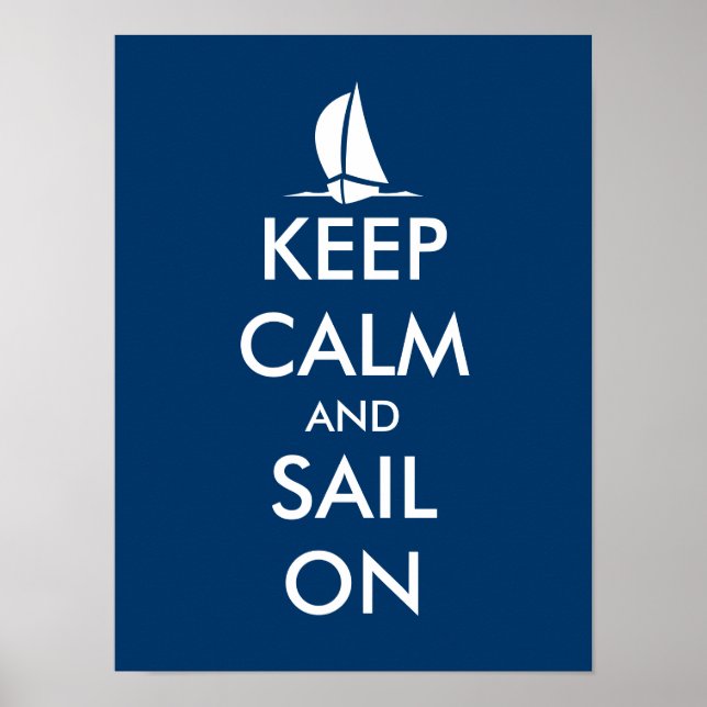 Nautical poster with ship | Keep calm and sail on (Front)