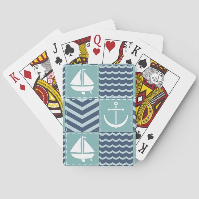 Nautical Quilt Classic Playing Cards (Back)