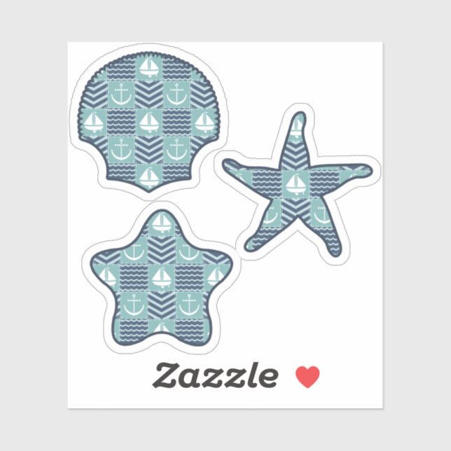 Nautical Quilt Contour Sticker (Sheet)