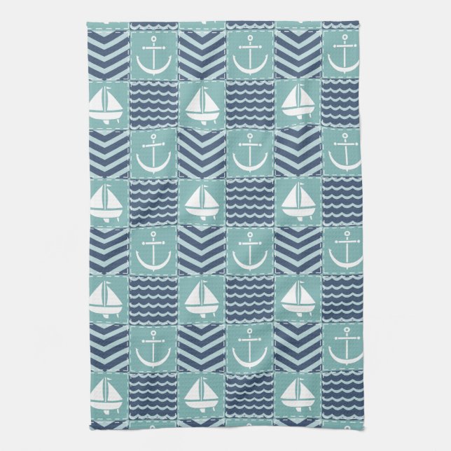Nautical Quilt Kitchen Towel (Vertical)