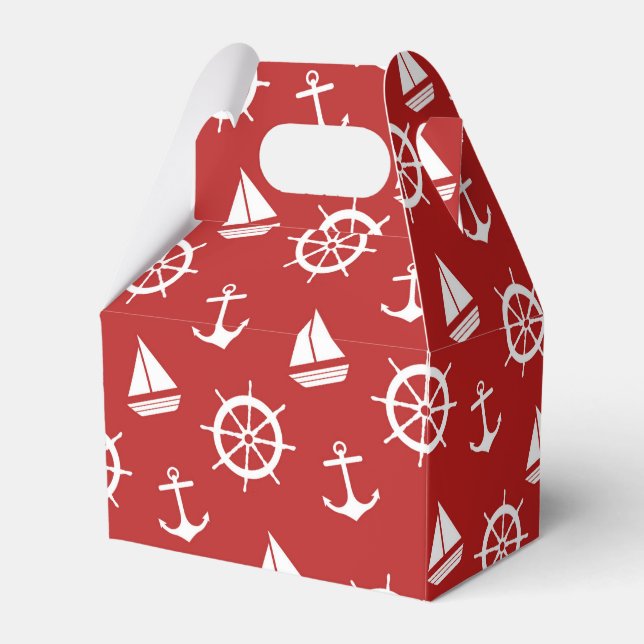 Nautical Red Anchor Gift Box (Front Side)