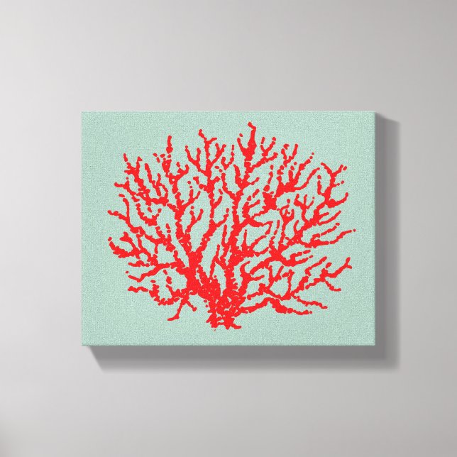 Nautical Red Coral Sea Wall Art  (Front)