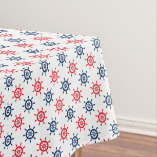 Nautical Red White Blue Fun Patriotic Celebration Tablecloth