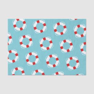 Nautical Red & White Life Preservers Tissue Paper