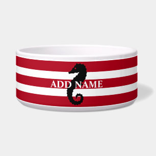 Nautical Red White Striped Personalised Large Pet