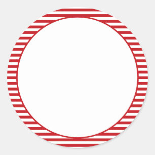 Nautical red white stripes blank food labels