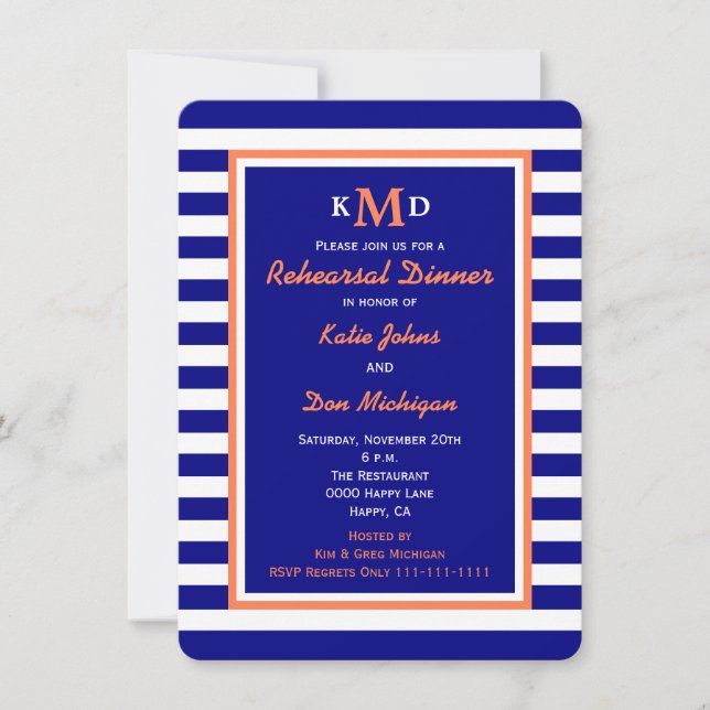 Nautical Rehearsal Dinner Invitation (Front)