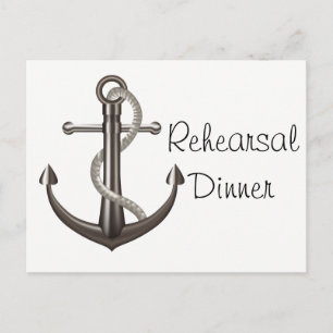 Nautical Rehearsal  Dinner Ship Anchor Wedding Postcard
