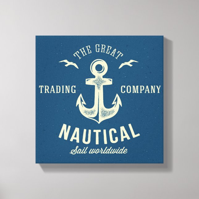 Nautical Retro Logo Canvas Print (Front)