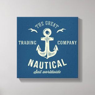 Nautical Retro Logo Canvas Print