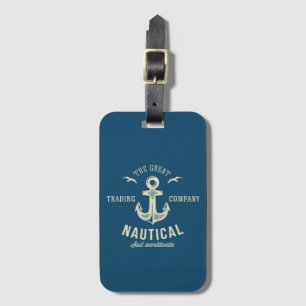 Nautical Retro Logo Luggage Tag