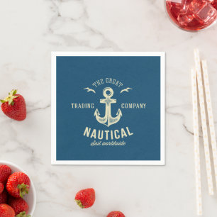Nautical Retro Logo Napkin