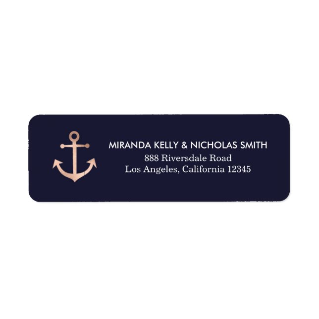 Nautical return address labels, nautical address (Front)