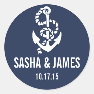 Nautical Rope & Anchor Personalised Stickers