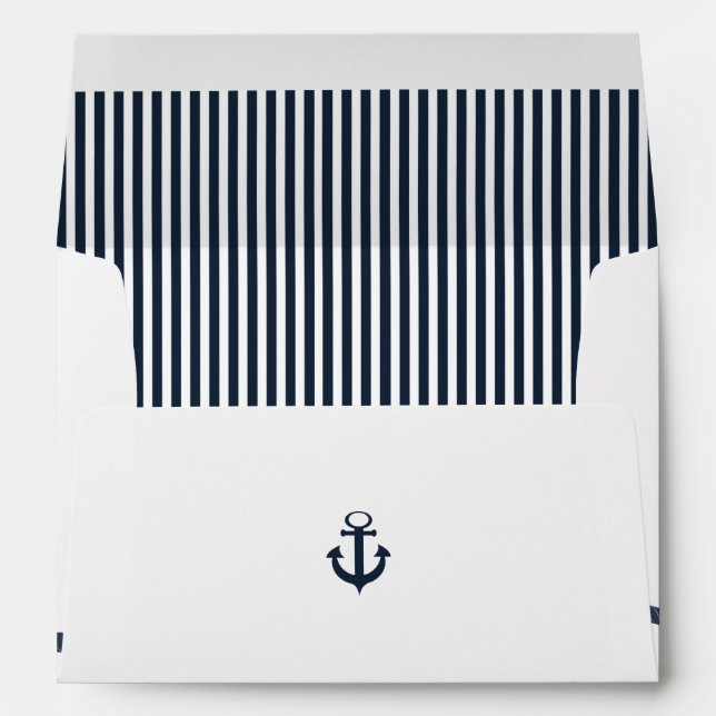 Nautical Rope and Anchor Navy Blue Envelopes (Back (Bottom))