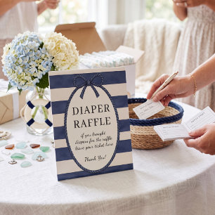 Nautical Rope Diaper Raffle Baby Shower Sign