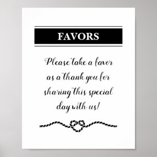 Nautical Rope Heart Wedding Favours Sign