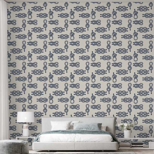 Nautical Rope Knot Coastal Wallpaper (Bedroom)
