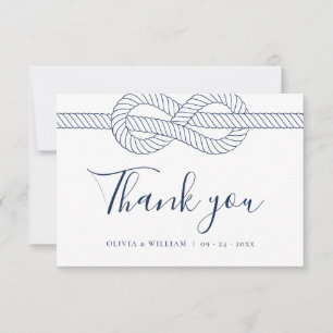 Nautical Rope Knot Modern Wedding Thank you Invitation