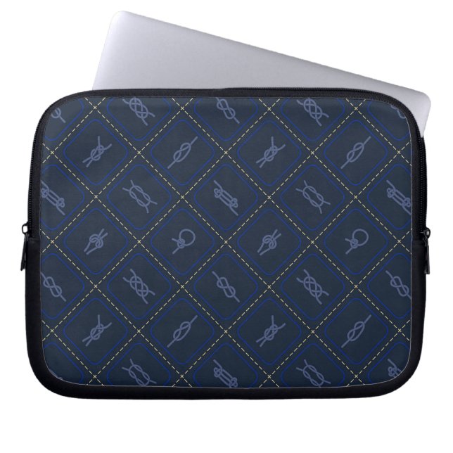 Nautical Rope Knot Pattern Laptop Sleeve (Front)