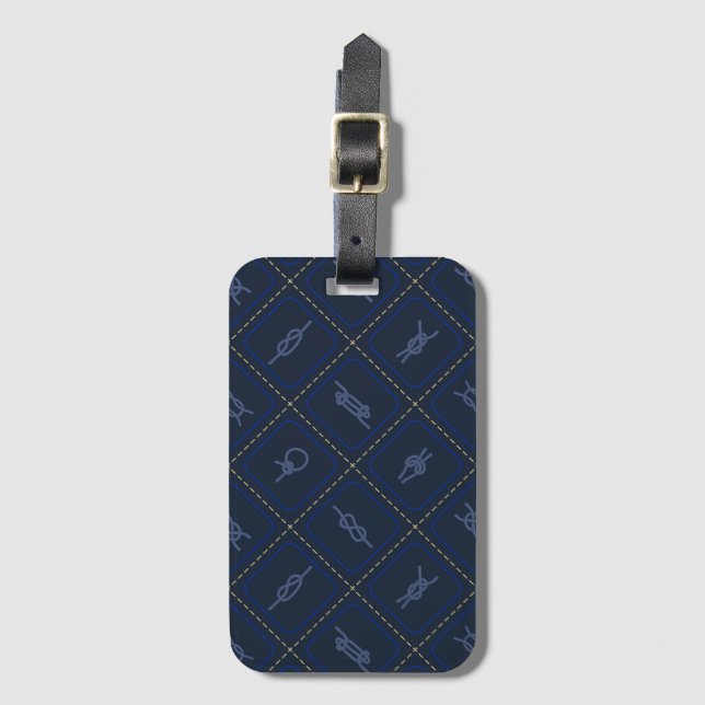 Nautical Rope Knot Pattern Luggage Tag (Front Vertical)
