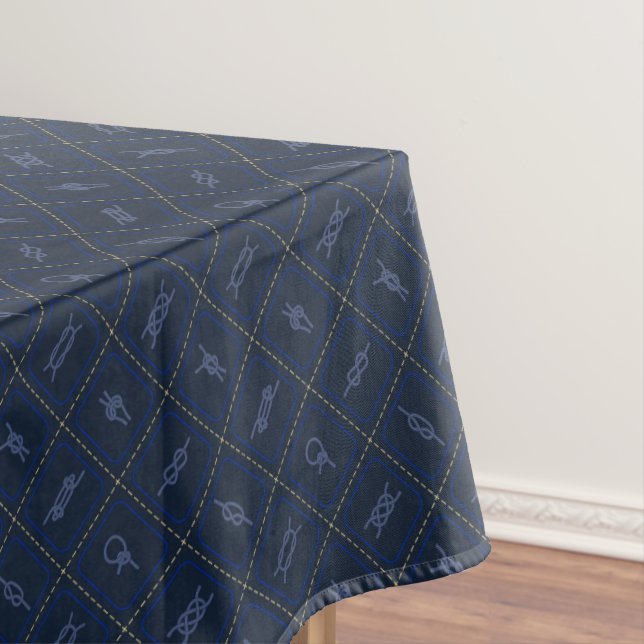 Nautical Rope Knot Pattern Tablecloth (In Situ)