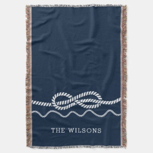 Nautical Rope Knot Personalized Throw Blanket