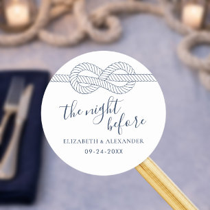 Nautical Rope Knot Rehearsal Dinner Classic Round Sticker