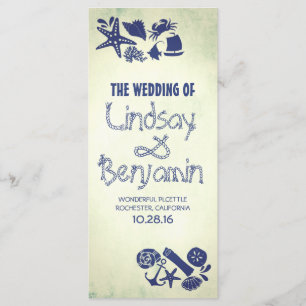 nautical rope knot vintage seaside wedding program programme