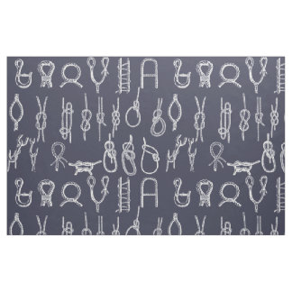 Nautical Rope Knots & Navy Blue Fabric