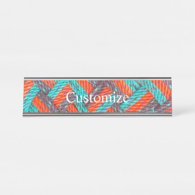 Nautical Rope Mat Thunder_Cove Desk Name Plate (Front)