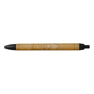 Nautical Rope Monogram Map Brown Black Ink Pen
