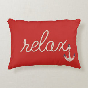 nautical rope relax text with anchor decorative cushion