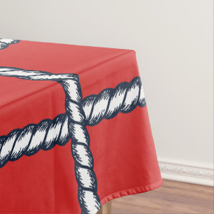 Nautical Rope Weave – Red Coastal Tablecloth