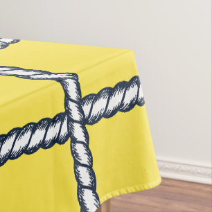 Nautical Rope Weave – Yellow Coastal Tablecloth